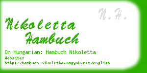 nikoletta hambuch business card